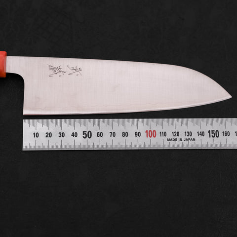 Santoku AUS-10 Polished Ocean Orange&Black Handle 165mm-AUS-10-Polished-Japanese Handle-[Musashi]-[Japanese-Kitchen-Knives]