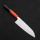 Santoku AUS-10 Polished Ocean Orange&Black Handle 165mm-AUS-10-Polished-Japanese Handle-[Musashi]-[Japanese-Kitchen-Knives]