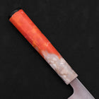 Santoku AUS-10 Polished Ocean Orange&White Handle 165mm-AUS-10-Polished-Japanese Handle-[Musashi]-[Japanese-Kitchen-Knives]