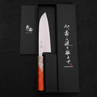 Santoku AUS-10 Polished Ocean Orange&White Handle 165mm-AUS-10-Polished-Japanese Handle-[Musashi]-[Japanese-Kitchen-Knives]