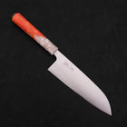 Santoku AUS-10 Polished Ocean Orange&White Handle 165mm-AUS-10-Polished-Japanese Handle-[Musashi]-[Japanese-Kitchen-Knives]