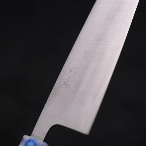 Santoku AUS-10 Polished Ocean White Mix Handle 165mm-[Musashi]-[Japanese-Kitchen-Knives]