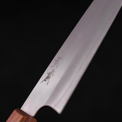 Santoku AUS-10 Polished Western Brown Handle 170mm-[Musashi]-[Japanese-Kitchen-Knives]