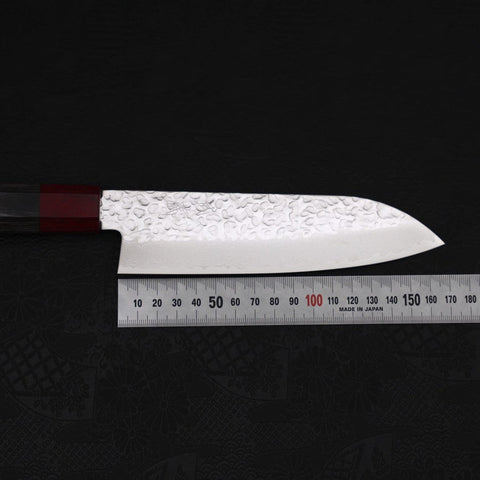 Santoku AUS-10 Tsuchime Damascus Cherry Handle 170mm-AUS-10-Damascus-Japanese Handle-[Musashi]-[Japanese-Kitchen-Knives]