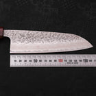 Santoku AUS-10 Tsuchime Damascus Purple Urushi Handle 165mm-AUS-10-Damascus-Japanese Handle-[Musashi]-[Japanese-Kitchen-Knives]