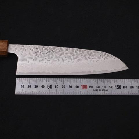 Santoku AUS-10 Tsuchime Damascus Yaki Urushi Handle 165mm-AUS-10-Damascus-Japanese Handle-[Musashi]-[Japanese-Kitchen-Knives]