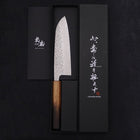 Santoku AUS-10 Tsuchime Damascus Yaki Urushi Handle 165mm-AUS-10-Damascus-Japanese Handle-[Musashi]-[Japanese-Kitchen-Knives]