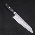 Santoku AUS-10 Tsuchime Western Black Handle 180mm-AUS-10-Tsuchime-Western Handle-[Musashi]-[Japanese-Kitchen-Knives]