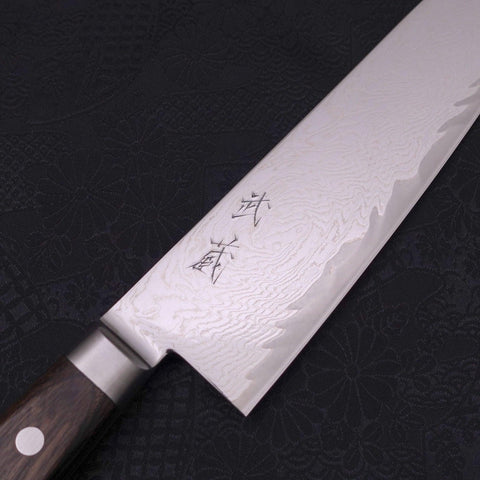 Santoku AUS-10 Wave Nickel Damascus Western Handle 180mm-AUS-10-Damascus-Western Handle-[Musashi]-[Japanese-Kitchen-Knives]