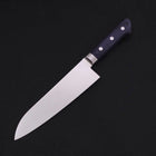 Santoku AUS-8 Polished Western Blue Handle 180mm-AUS-8-Polished-Japanese Handle-[Musashi]-[Japanese-Kitchen-Knives]