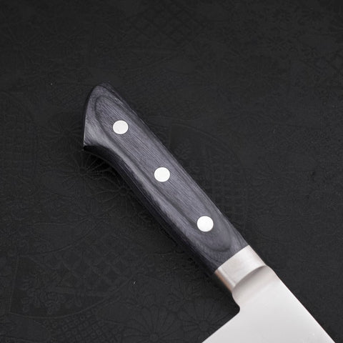 Santoku AUS-8 Polished Western Blue Handle 180mm-AUS-8-Polished-Japanese Handle-[Musashi]-[Japanese-Kitchen-Knives]