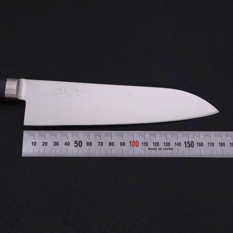 Santoku AUS-8 Polished Western Blue Handle 180mm-AUS-8-Polished-Japanese Handle-[Musashi]-[Japanese-Kitchen-Knives]