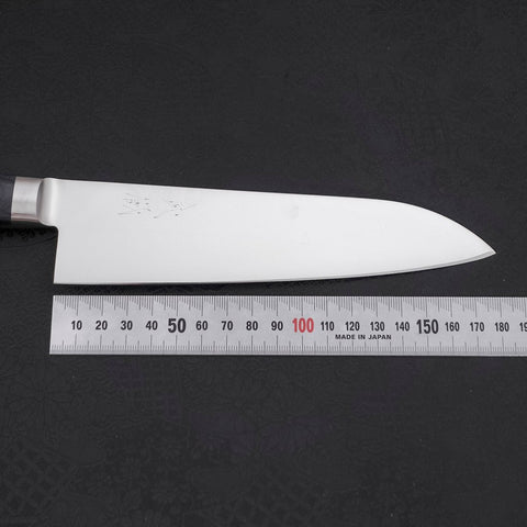 Santoku AUS-8 Polished Western Blue Handle 180mm-AUS-8-Polished-Japanese Handle-[Musashi]-[Japanese-Kitchen-Knives]