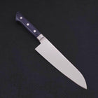 Santoku AUS-8 Polished Western Blue Handle 180mm-AUS-8-Polished-Japanese Handle-[Musashi]-[Japanese-Kitchen-Knives]