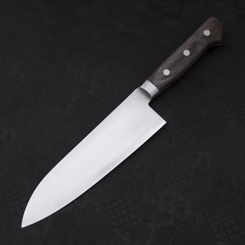 Santoku AUS-8 Polished Western Green Handle 180mm-AUS-8-Polished-Japanese Handle-[Musashi]-[Japanese-Kitchen-Knives]