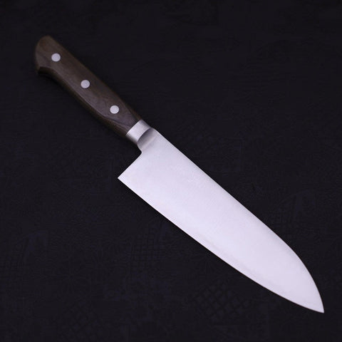 Santoku AUS-8 Polished Western Green Handle 180mm-AUS-8-Polished-Japanese Handle-[Musashi]-[Japanese-Kitchen-Knives]