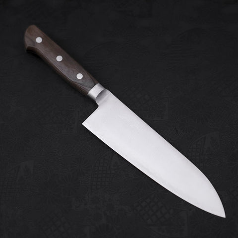 Santoku AUS-8 Polished Western Green Handle 180mm-[Musashi]-[Japanese-Kitchen-Knives]