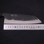 Santoku Blue Super Kurouchi Buffalo Ebony Handle 165mm-Blue Super-Kurouchi-Japanese Handle-[Musashi]-[Japanese-Kitchen-Knives]