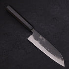 Santoku Blue Super Kurouchi Buffalo Ebony Handle 165mm-Blue Super-Kurouchi-Japanese Handle-[Musashi]-[Japanese-Kitchen-Knives]