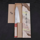 Santoku Blue Super Polished Maple Red Handle 180mm-Blue Super-Polished-Japanese Handle-[Musashi]-[Japanese-Kitchen-Knives]