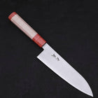 Santoku Blue Super Polished Maple Red Handle 180mm-Blue Super-Polished-Japanese Handle-[Musashi]-[Japanese-Kitchen-Knives]