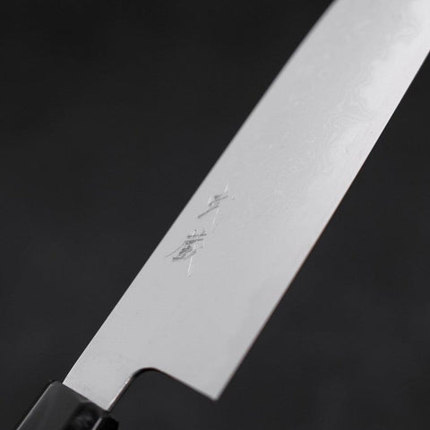 Santoku Blue steel #1 Suminagashi Maple Blue Handle 170mm-Blue steel #1-Damascus-Japanese Handle-[Musashi]-[Japanese-Kitchen-Knives]