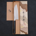 Santoku Blue steel #2 Damascus Buffalo Ebony Handle 165mm-Blue steel #2-Damascus-Japanese Handle-[Musashi]-[Japanese-Kitchen-Knives]