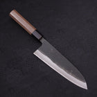 Santoku Blue steel #2 Hon-Kurouchi Walnut Handle 190mm-Blue steel #2-Kurouchi-Japanese Handle-[Musashi]-[Japanese-Kitchen-Knives]