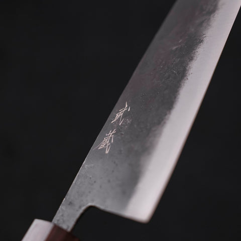 Santoku Blue steel #2 Kurouchi Ebony Handle 165mm-Blue steel #2-Kurouchi-Japanese Handle-[Musashi]-[Japanese-Kitchen-Knives]