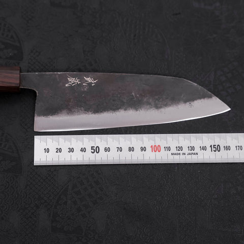 Santoku Blue steel #2 Kurouchi Ebony Handle 165mm-Blue steel #2-Kurouchi-Japanese Handle-[Musashi]-[Japanese-Kitchen-Knives]