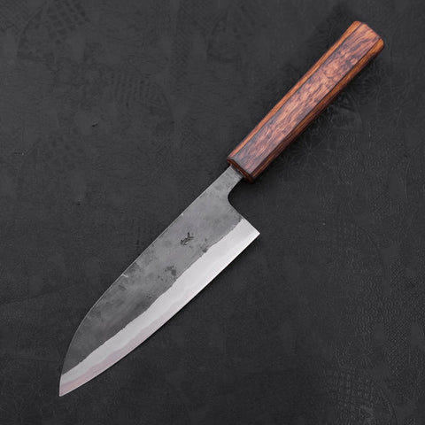 Santoku Blue steel #2 Kurouchi Sumi Urushi Handle 165mm-Blue steel #2-Kurouchi-Japanese Handle-[Musashi]-[Japanese-Kitchen-Knives]