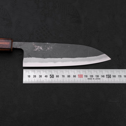 Santoku Blue steel #2 Kurouchi Sumi Urushi Handle 165mm-Blue steel #2-Kurouchi-Japanese Handle-[Musashi]-[Japanese-Kitchen-Knives]