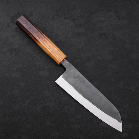 Santoku Blue steel #2 Kurouchi Yaki-Urushi Handle 165mm-Blue steel #2-Kurouchi-Japanese Handle-[Musashi]-[Japanese-Kitchen-Knives]