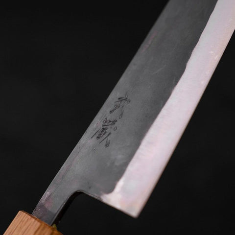 Santoku Blue steel #2 Kurouchi Yaki-Urushi Handle 165mm-[Musashi]-[Japanese-Kitchen-Knives]