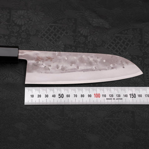 Santoku Blue steel #2 Nashiji Stainless Clad Buffalo Teak Handle 165mm-Blue steel #2-Nashiji-Japanese Handle-[Musashi]-[Japanese-Kitchen-Knives]