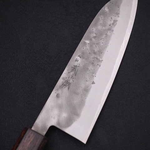 Santoku Blue steel #2 Nashiji Stainless Clad Sumi Urushi Handle 165mm-Blue steel #2-Nashiji-Japanese Handle-[Musashi]-[Japanese-Kitchen-Knives]