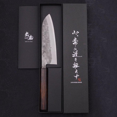 Santoku Blue steel #2 Nashiji Stainless Clad Sumi Urushi Handle 165mm-Blue steel #2-Nashiji-Japanese Handle-[Musashi]-[Japanese-Kitchen-Knives]