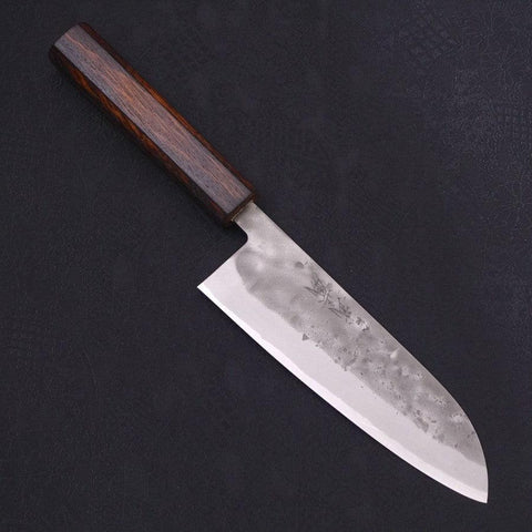 Santoku Blue steel #2 Nashiji Stainless Clad Sumi Urushi Handle 165mm-Blue steel #2-Nashiji-Japanese Handle-[Musashi]-[Japanese-Kitchen-Knives]