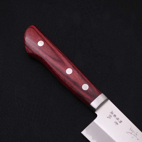 Santoku Blue steel #2 Stainless Clad Western Handle 165mm-Blue steel #2-Polished-Western Handle-[Musashi]-[Japanese-Kitchen-Knives]