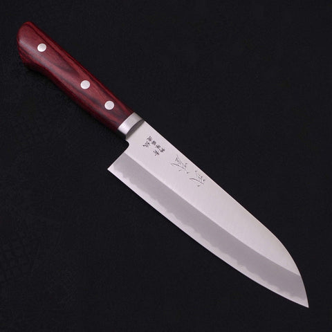 Santoku Blue steel #2 Stainless Clad Western Handle 165mm-Blue steel #2-Polished-Western Handle-[Musashi]-[Japanese-Kitchen-Knives]