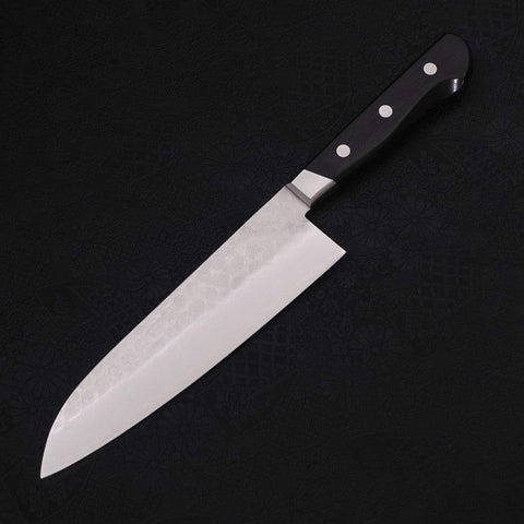 Santoku Blue steel #2 Tsuchime Stainless Clad Western Handle 180mm-Blue steel #2-Tsuchime-Western Handle-[Musashi]-[Japanese-Kitchen-Knives]