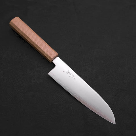 Santoku Chromax Polished White Urushi Handle 170mm(For Christmas Only)-Polished-Japanese Handle-[Musashi]-[Japanese-Kitchen-Knives]