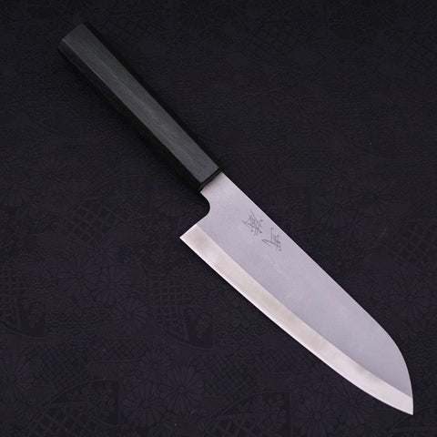 Santoku HAP-40 High Speed Tool Stee Green Urushi Handle 170mm-Polished-HAP-40-Japanese Handle-[Musashi]-[Japanese-Kitchen-Knives]