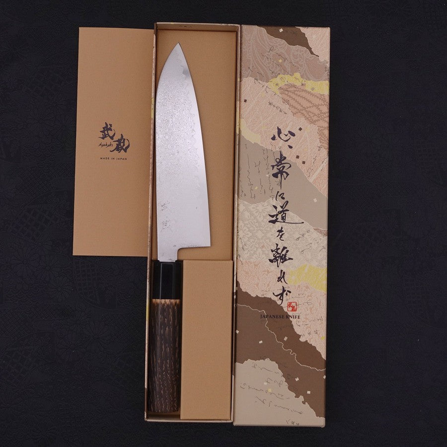 Santoku SG-2 Damascus Buffalo Chestnuts Handle 180mm-SG-2-Damascus-Japanese Handle-[Musashi]-[Japanese-Kitchen-Knives]