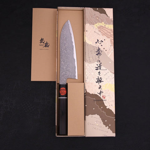 Santoku SG-2 Damascus Buffalo Ebony Handle 165mm-Damascus-SG-2-Japanese Handle-[Musashi]-[Japanese-Kitchen-Knives]