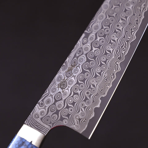 Santoku SG-2 Damascus Turquoise Blue Handle 170mm-SG-2-Damascus-Western Handle-[Musashi]-[Japanese-Kitchen-Knives]