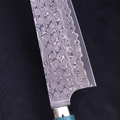 Santoku SG-2 Damascus Turquoise Green Handle 170mm-SG-2-Damascus-Western Handle-[Musashi]-[Japanese-Kitchen-Knives]