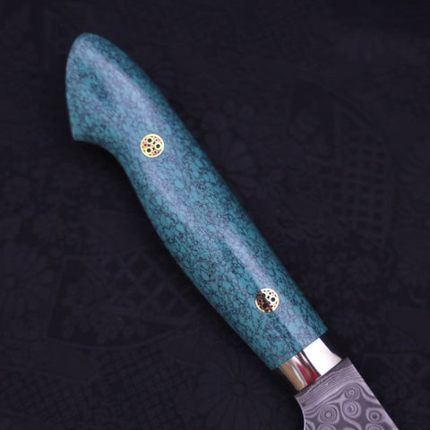 Santoku SG-2 Damascus Turquoise Green Handle 170mm-SG-2-Damascus-Western Handle-[Musashi]-[Japanese-Kitchen-Knives]