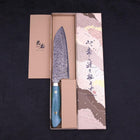 Santoku SG-2 Damascus Turquoise Green Handle 170mm-SG-2-Damascus-Western Handle-[Musashi]-[Japanese-Kitchen-Knives]