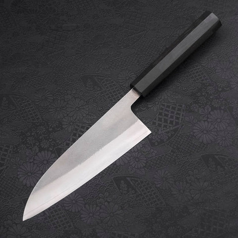 Santoku SKD11 Nashiji Ebony Handle 165mm-SKD11-Nashiji-Japanese Handle-[Musashi]-[Japanese-Kitchen-Knives]